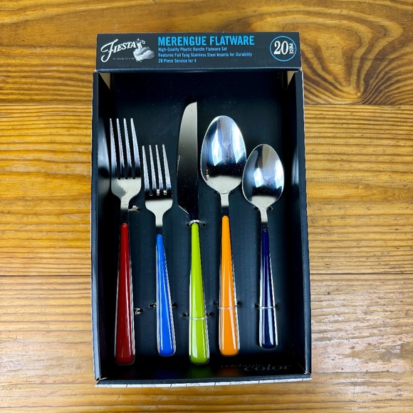Fiesta Merengue Flatware Set – 20 Piece Colorful Service for 4 - Picture 2 of 14